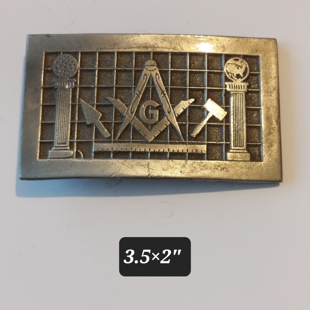 VTG1981 Masonic Freemason Belt Buckle – Great American Buckle Co – SN #870 – USA